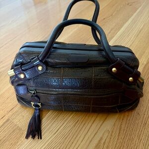Salvatore Ferragamo Brown Satchel Bag with Classic Design
